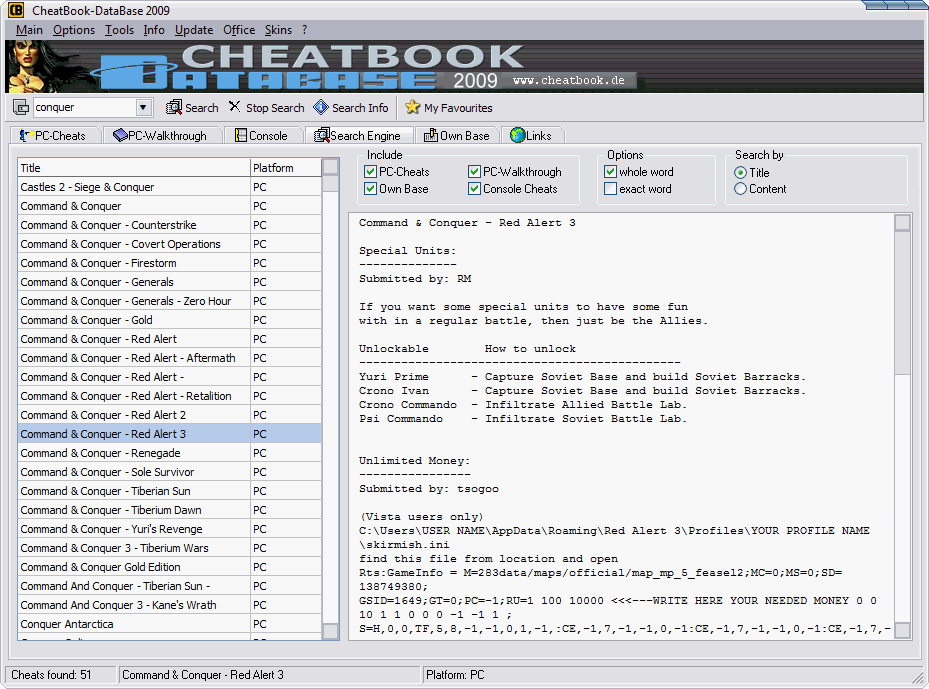 CheatBook-DataBase